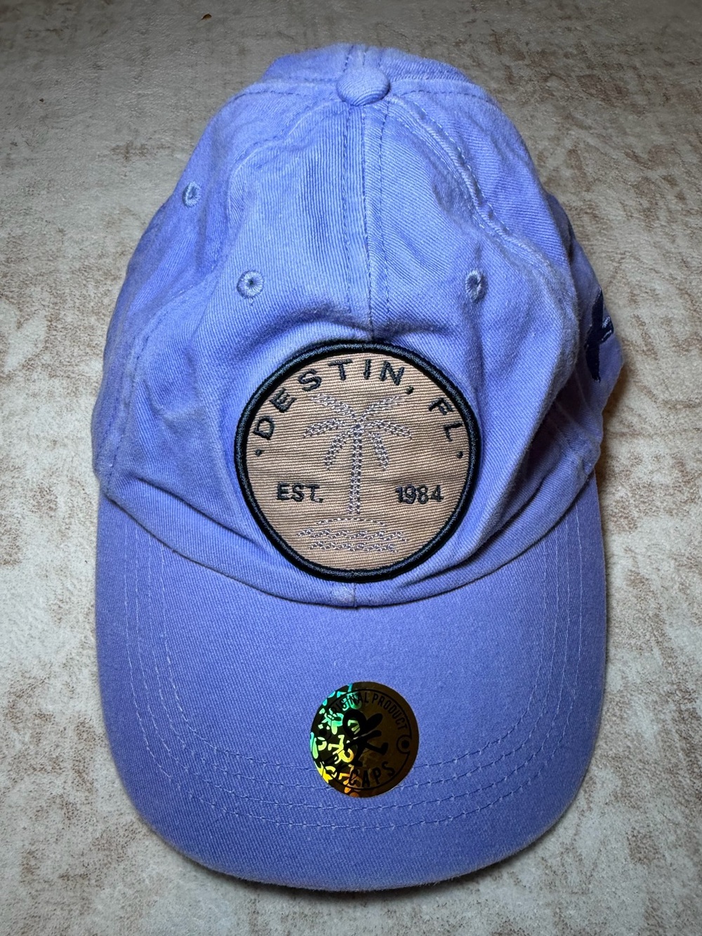 Women’s Destin FL Lavender Baseball Cap Palm Tree Embroidered Hat
